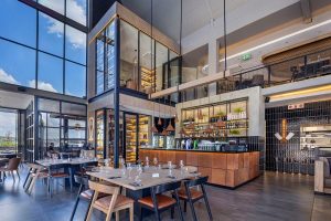 Sphere Design and Architecture Retail Food and Beverage Interiors Butcher Boys Kyalami Mushroom Farm Retail Centre Bar & double volume wine cellar