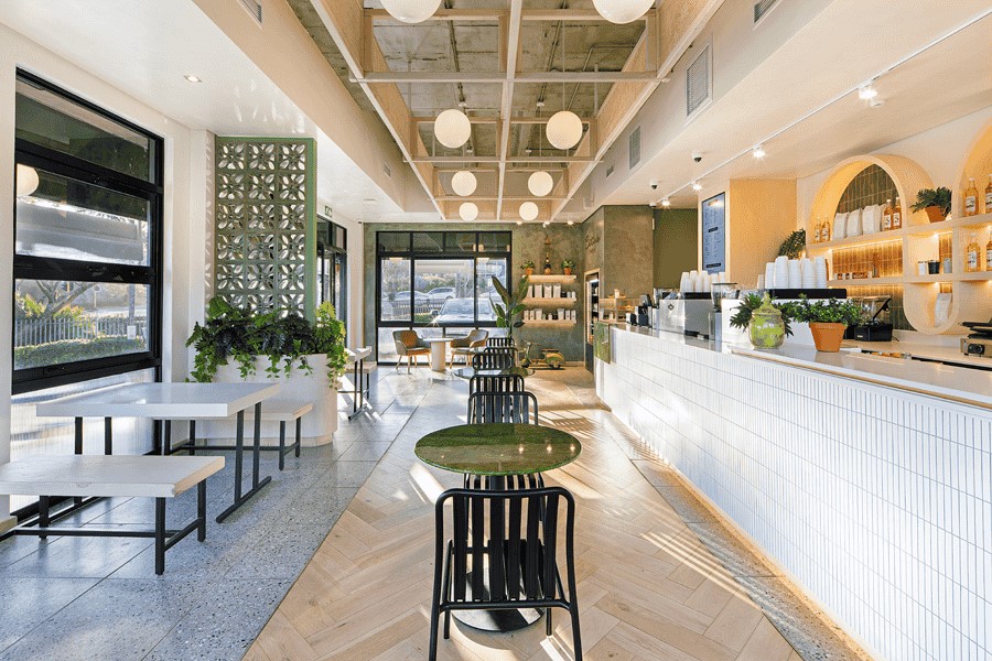 Sphere Design and Architecture Retail Food and Beverage Interiors Catia’s Petite Ballito coffee shop marble tables and timber floor Sphere Design and Architecture Retail Food and Beverage Interiors Catia's Petite Ballito coffee shop marble tables and timber floor